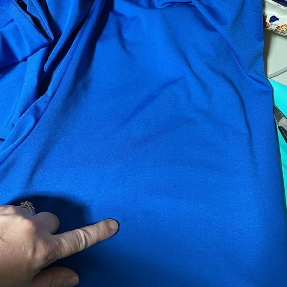 Blue Cropped Spandex Pants Athleisure - Picture 13 of 14